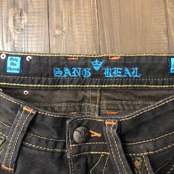 Sang Real Jeans SJP7001 King Alexander I Gray Black Bootcut - Picture 10 of 12